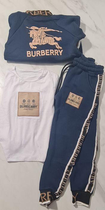 Treninguri copii Burbbery bumbac 3 piese(jachetă+bluza+pantaloni