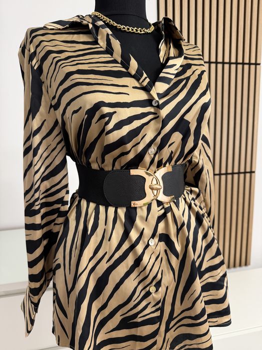 Camasa bluza satinata animal print