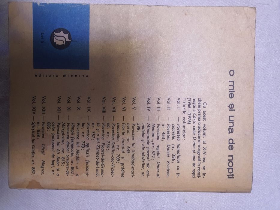 1001 de nopti prima editie integrala 14volume Basme Arabe,Turcesti etc