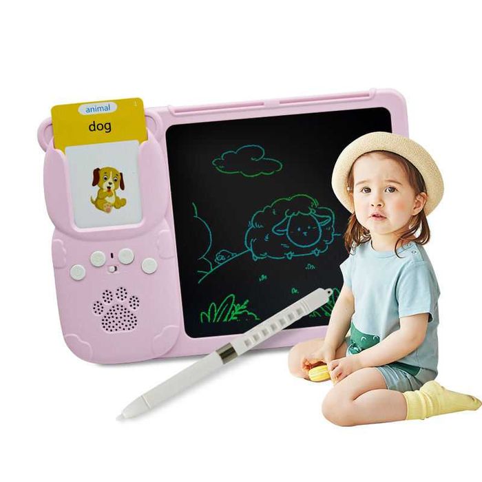 Joc educativ Montessori cu tablă, învățare engleză 3 ani +