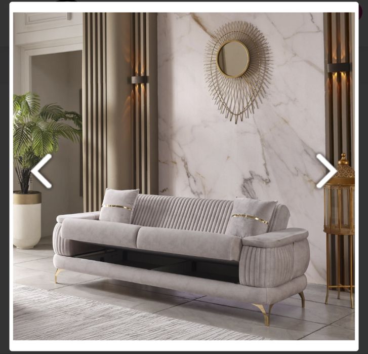 Canapea extensibila cu 2 locuri si fotoliu