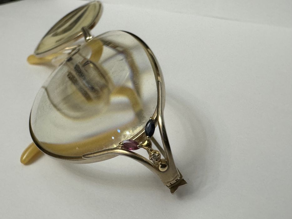 Ochelari vedere (rame) Flair titan placat aur diamnte safire rubine