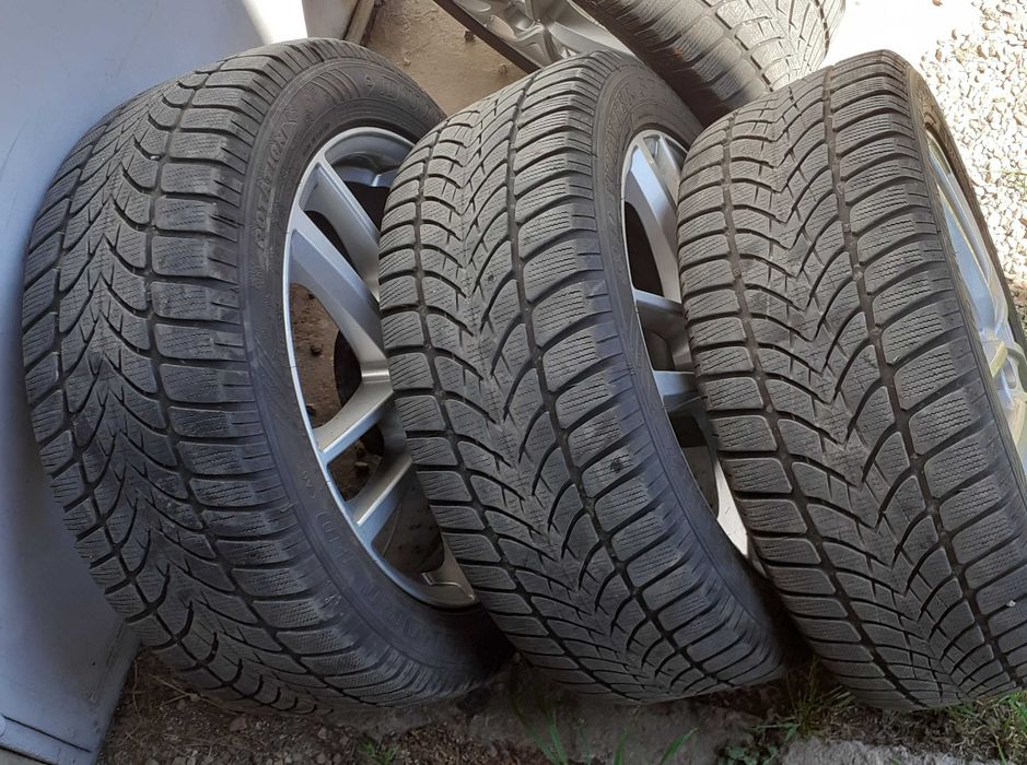 4 Roți Jante 17 aliaj 5x112 Mercedes 225/50 R17 M+S iarnă   și 2 anvelope M+S 215/55 R17 Bridgestone