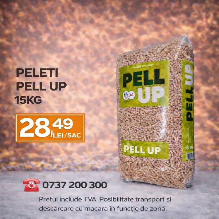 Peleți HS Timber - PEEL UP 15 KG - Descărcare macara