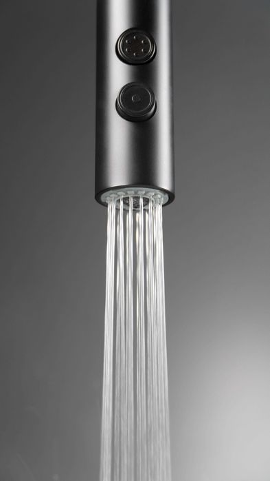 Титаниев смесител за кухня с изтеглящ се чучур, 2 вида струя 9800 Slim