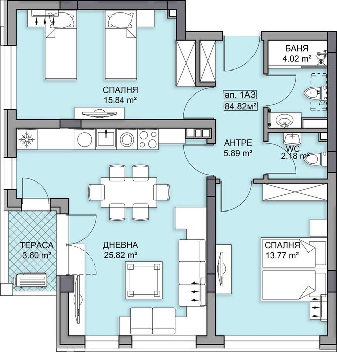 Продава се Тристаен апартамент в Пловдив, Гагарин - 98 кв.м за 1154 €/кв.м - Снимка #2