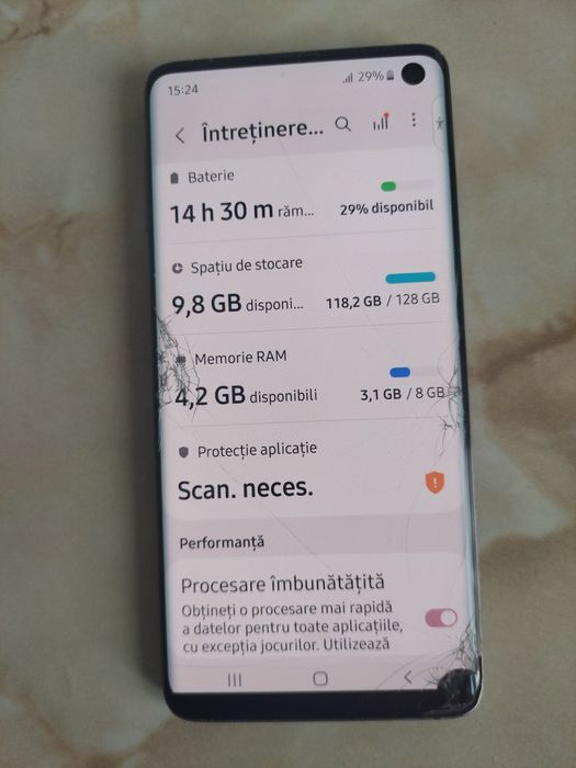 Vând Samsung Galaxy S10 de 128Gb [plin cu jocuri] [probleme la touch]
