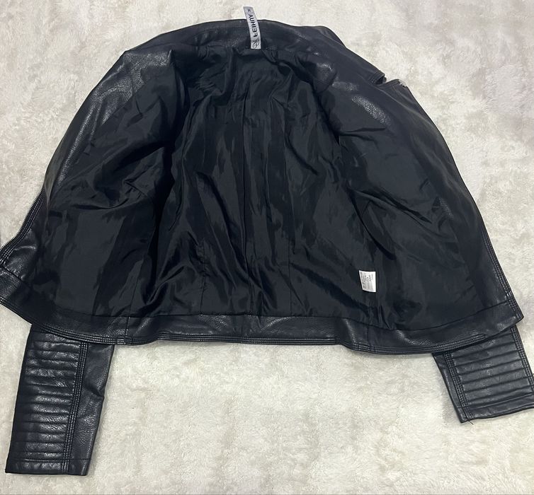 Дамско черно кожено яке Feihua