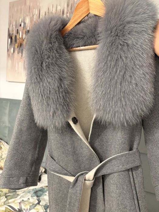 Palton alpaca blană vulpe S