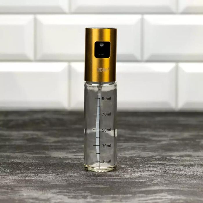 Pulverizator pentru ulei si otet, cu capac auriu, 100 ml, KINGHoff