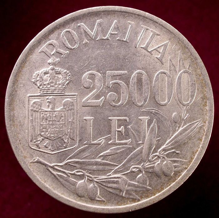 Moneda argint Regele Mihai 25000 lei 1946 (2 piese)