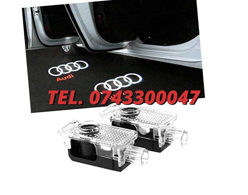 Set Lampi Led Holograme Proiectoare Logo Portiera Audi A3 A4 A5 A6 Q3