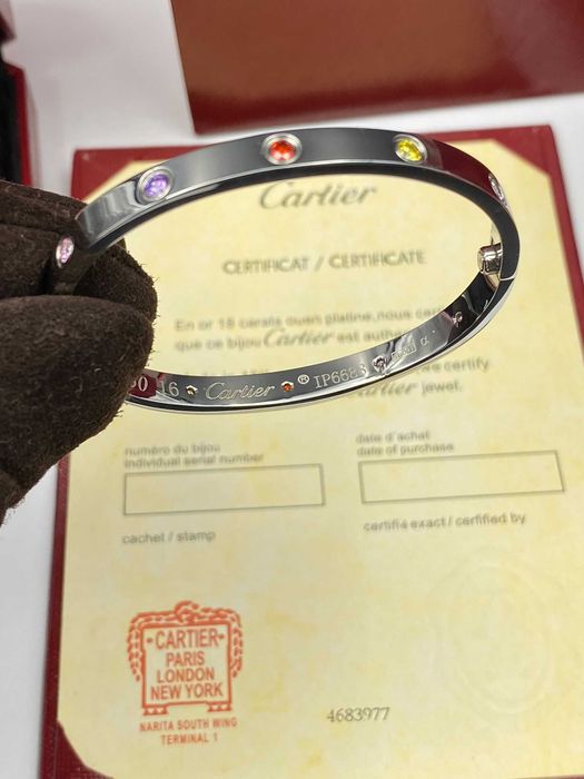 Cartier LOVE Bracelet 16 White Gold 750 with 10 Diamonds