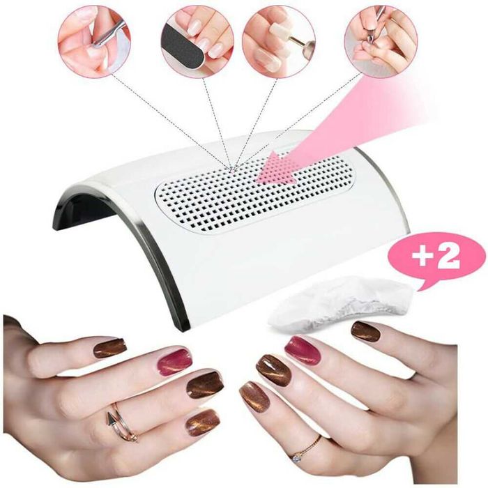 120W мощен, професионален прахоуловител за нокти, маникюр и педикюр.