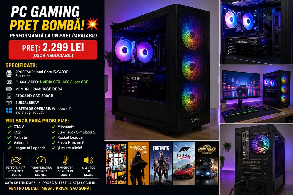 PC Gaming Full HD | GTX 1660 Super 6GB | 16GB RAM