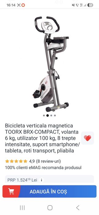 Bicicleta verticala magnetica TOORX BRX-COMPACT