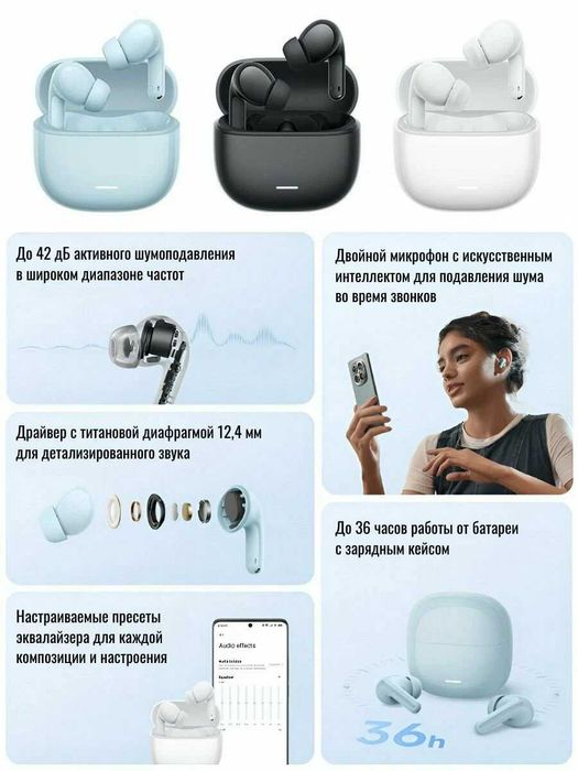 Naushnik, Беспроводные наушники Xiaomi Redmi Buds 8 Active (Белый)