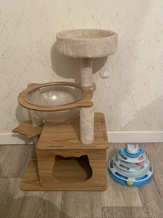 кошачий домик с игрушкой в подарок
