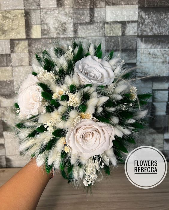 Buchet Mireasa Nasa Nunta Cununie Flori Uscate Personalizat dupa plac