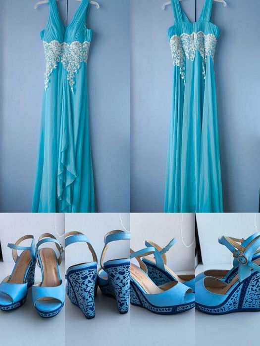 Платье б/у с туфлями