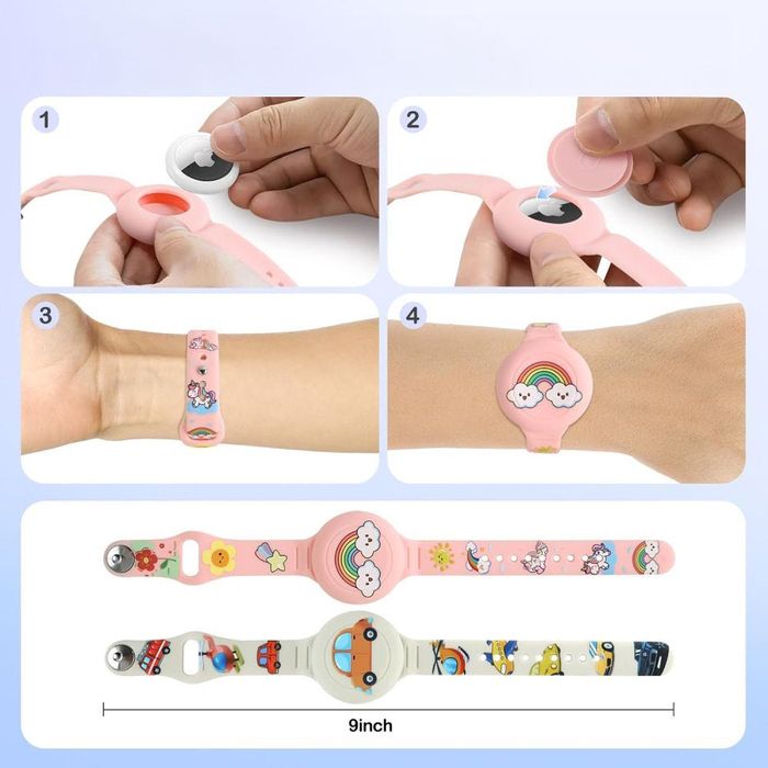 Tech-Protect For Kids–2 бр.цветни силиконови каишки Apple AirTag