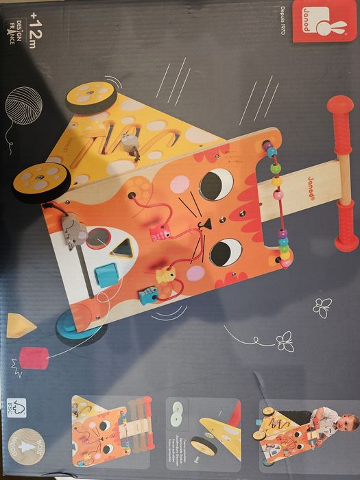Проходилка Janod Wooden Activity Baby Walker Cat - 21.1" Tall - Ages 12 Months+ - J08005