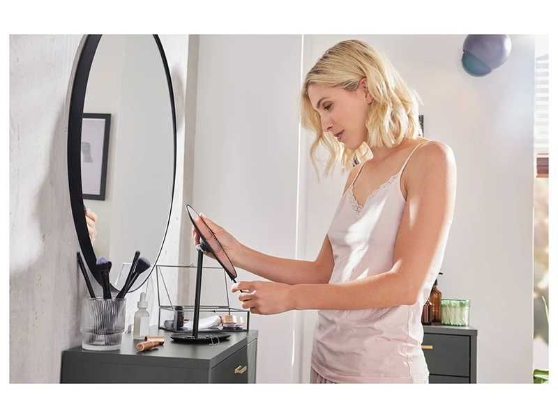 НОВИ! Козметично увеличително огледало със стойка за аксесоари