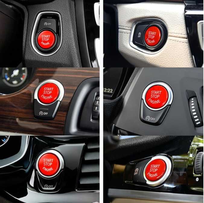 [pentru toate modelele BMW] Buton Capac Start Stop Negru Rosu Albastru