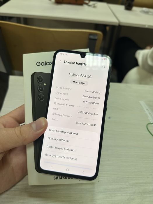 Samsung A34 5G (6/128) zor holatda srochna arzon narxda sotiladi