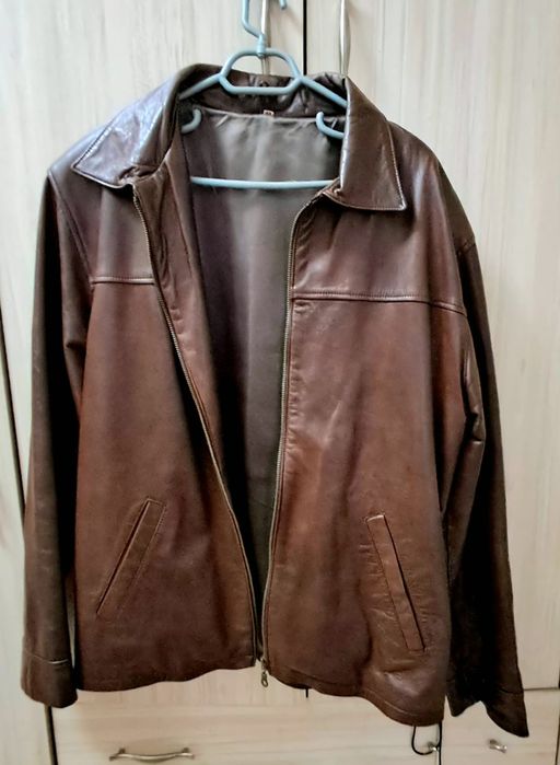 Кожено яке, мъжко, М, ест.кожа