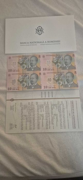 Colecție completă BNR – toate cele 7 bancnote aniversare | Certificate | UNC | bancnota polimer