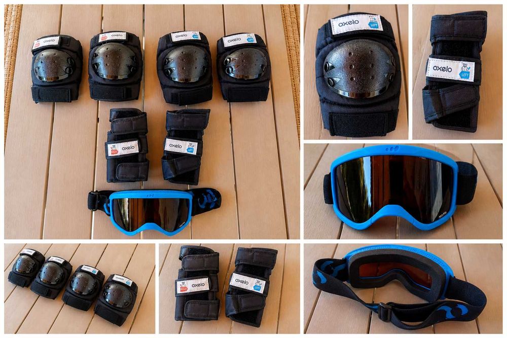 Set protecții Oxelo complet + ochelari ski / sport