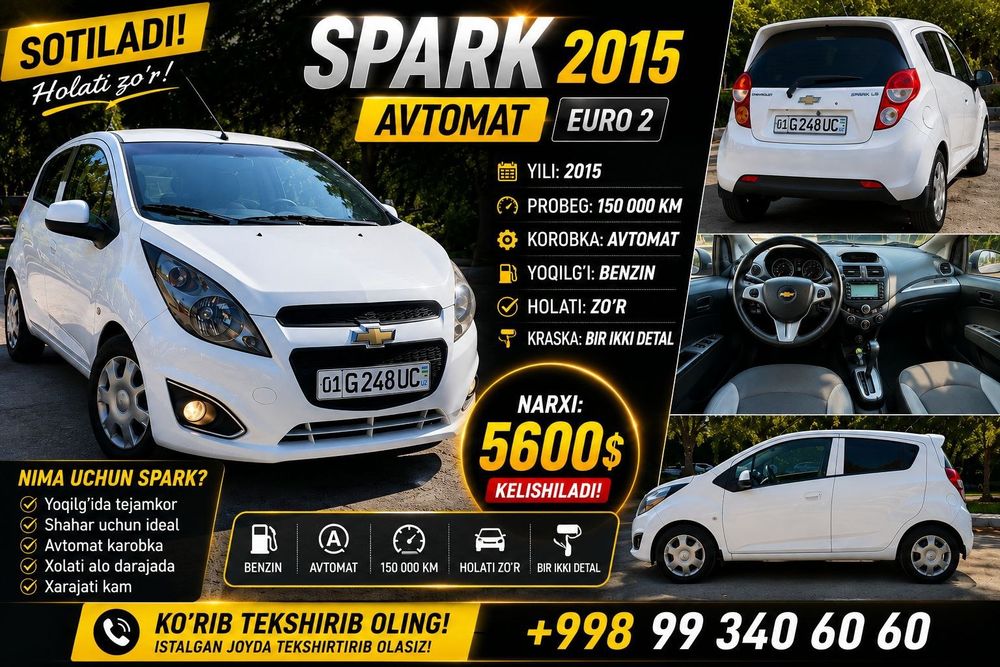 Shevrolet Spark 2015 Avtomat euro 2 sotiadi