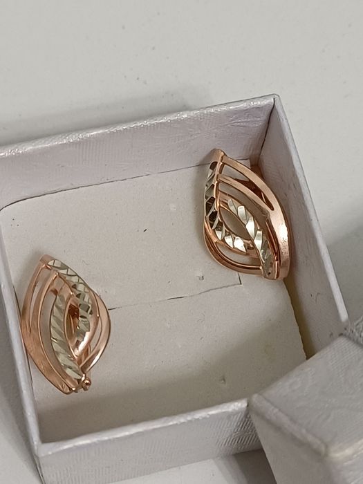 Серьги мельхиор золочение