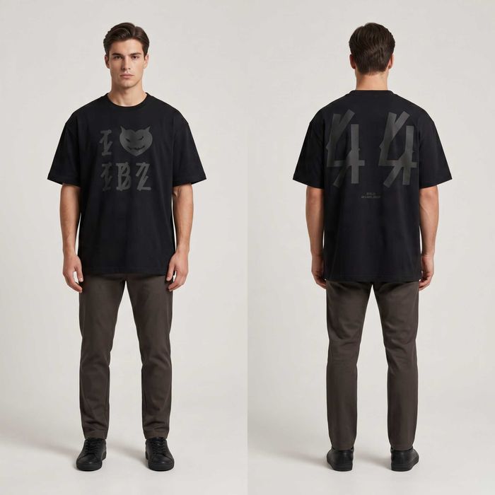 Мъжка тениска 44 Group Label Regular Fit Черна/Бяла