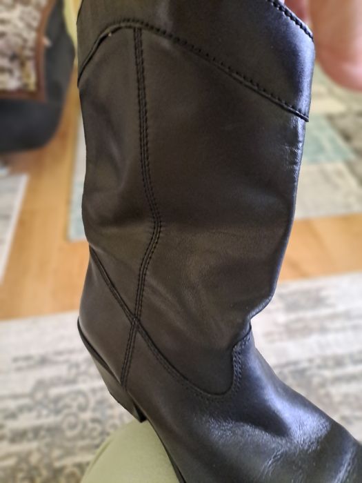 Cizme Zara negre din piele