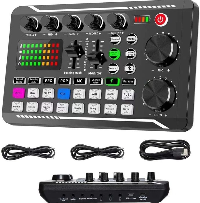 Placa de sunet Bluetooth cu efecte de sunet Karaoke live etc