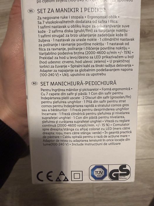 Aparat pedichiura si manichiura SilverCrest set, Nou