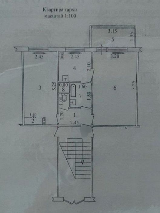 *2 комн. 2 этаж.  Фархадский. ТЦ ОАЗИС