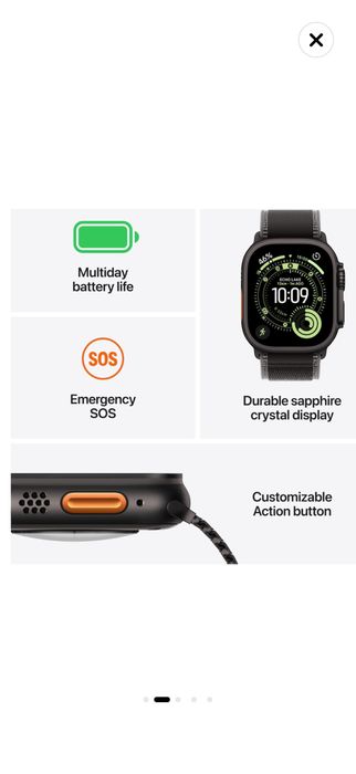 Apple Watch Ultra 3, GPS + Cellular, Carcasa Natural Titanium 49mm, Anchor Blue Ocean Band