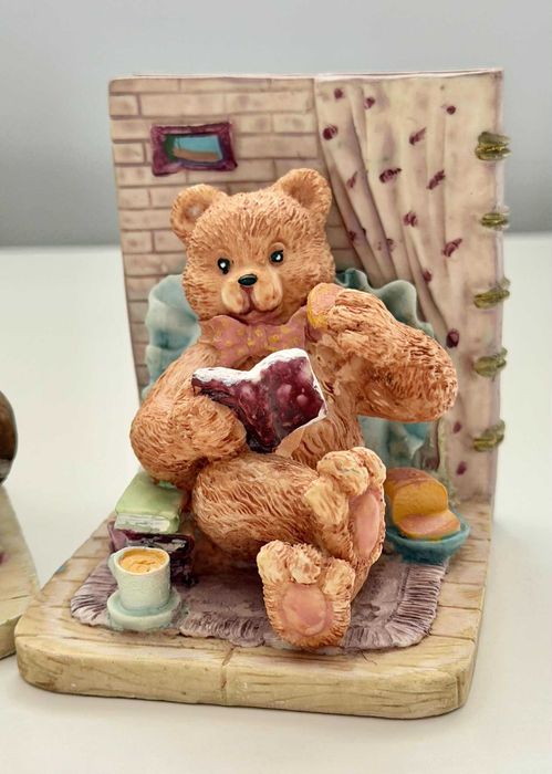 Чифт винтидж държачи за книги Teddy Tales