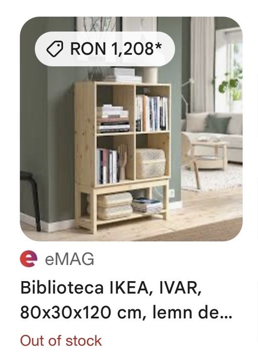Bibloteca etajera Ivar 80x30x120