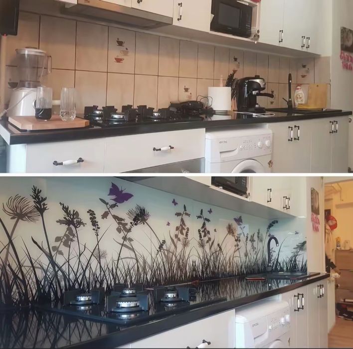 Contrablat din sticla Bucatarie, sticla termosensibila, securizata 6mm