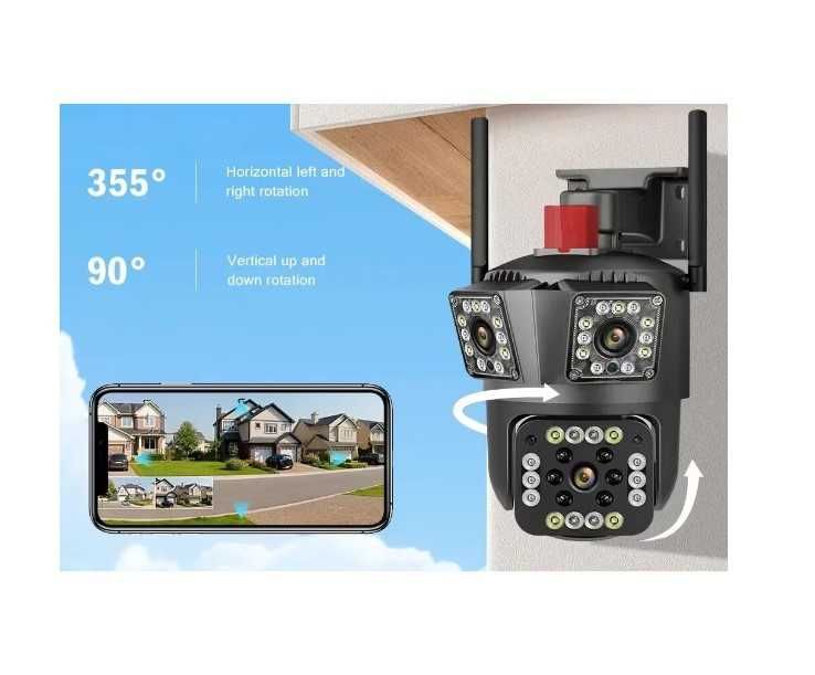 Тройна камера за наблюдение 4G, PTZ, TSS-JT3-4G с 3 обектива, 5X Zoom