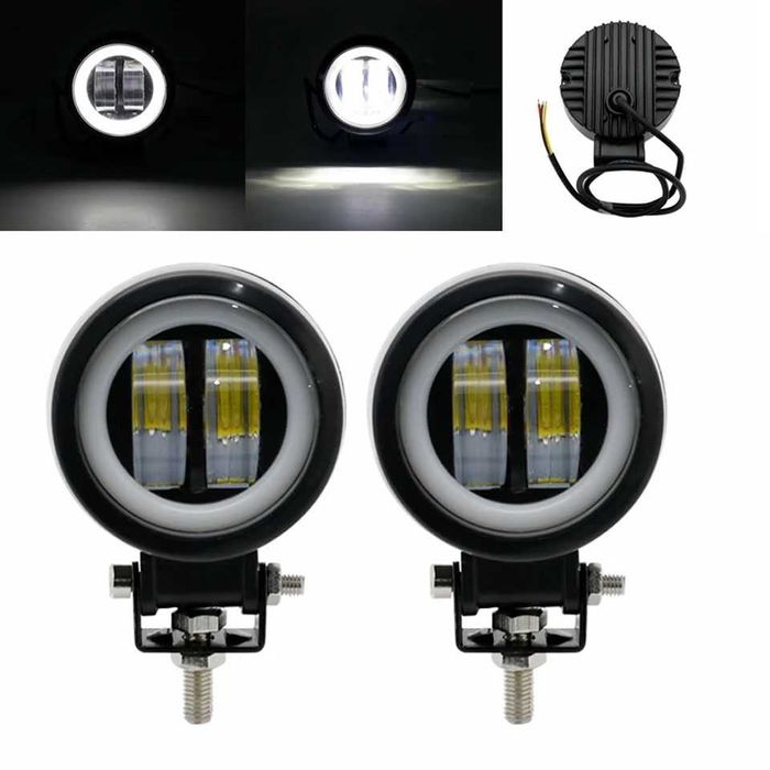 2 БРОЯ 40W Диодни Фарове за Мотор Мотокар ATV 12-24V LED Прожектор ФАР