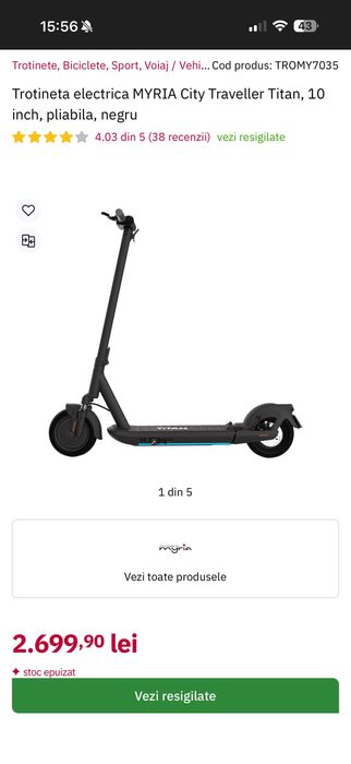 Trotinetă Electrică Myria