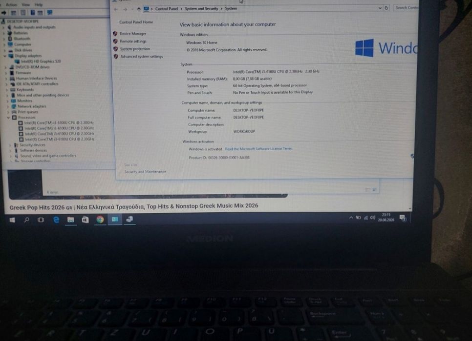 Laptoo Medion Akoya i3