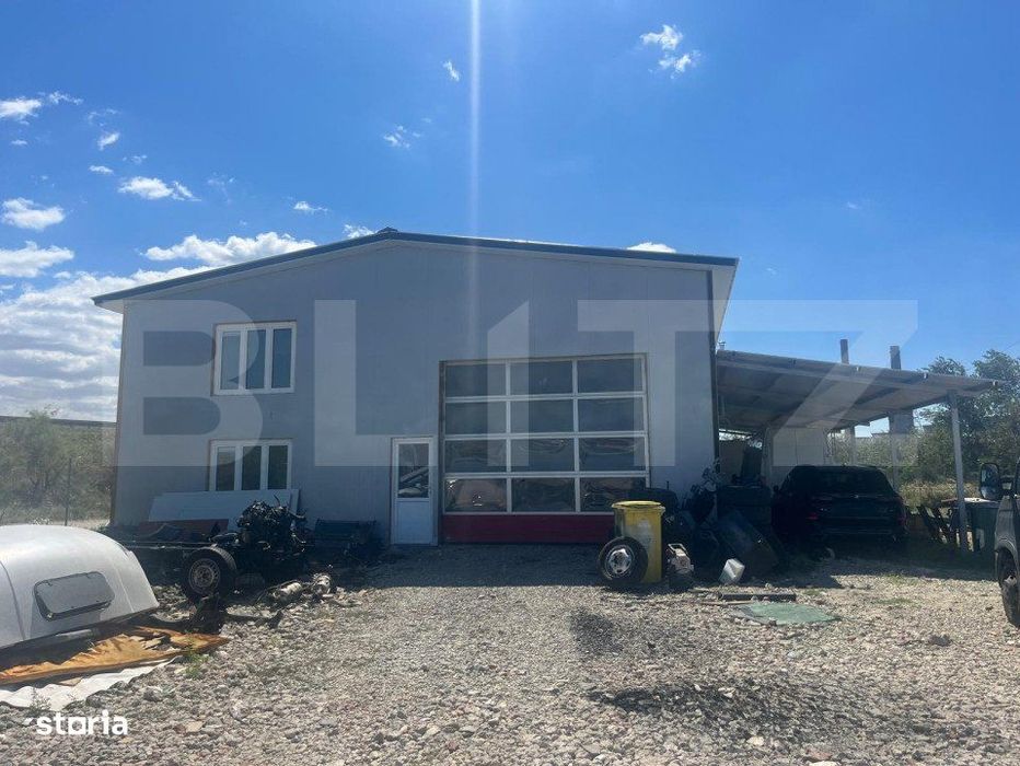 Teren 5000 mp cu hala de 280 mp in Isalnita, cu deschidere la E79