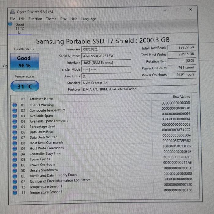 Samsung T7 Shield 2TB внешний SSD