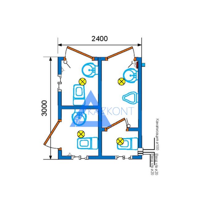 Контейнер Туалет 3,0х2,4м Санузел
